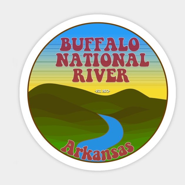 Buffalo National River Design for Stickers, T-Shirts and More Sticker by Arkansas Shop
